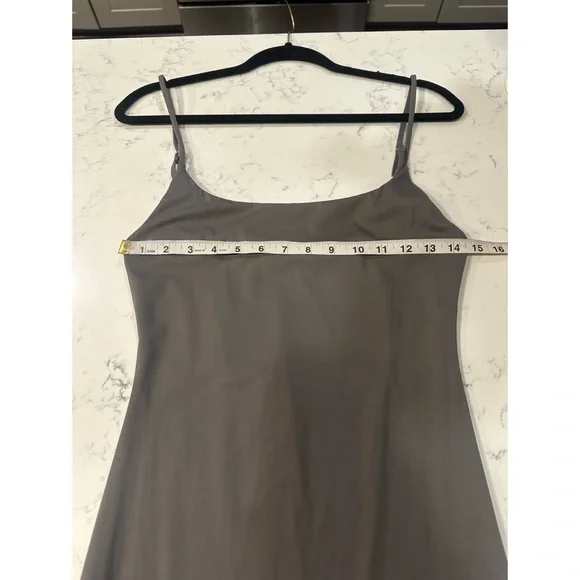 Double Lined Bodycon Maxi Dress in Gray- Size Medium - Picture 10 of 12